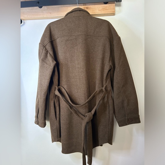 NWT OAT NEW YORK BUTTON-UP SHACKET WITH WAIST TIE - Picture 6 of 6